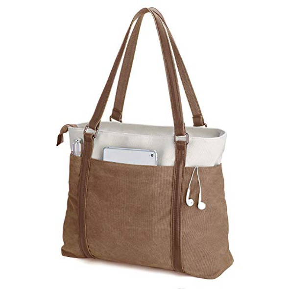 BAG WIZARD WOMEN'S WORK BAG WITH LAPTOP COMPARTMENT ZIPPER POCKETS TEACHER TOTES