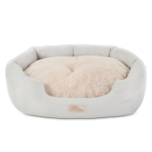 TOWN & COUNTRY EVERYDAY CUDDLETOWN FAUX LINEN COMFY COZY CUDDLER PET BED New