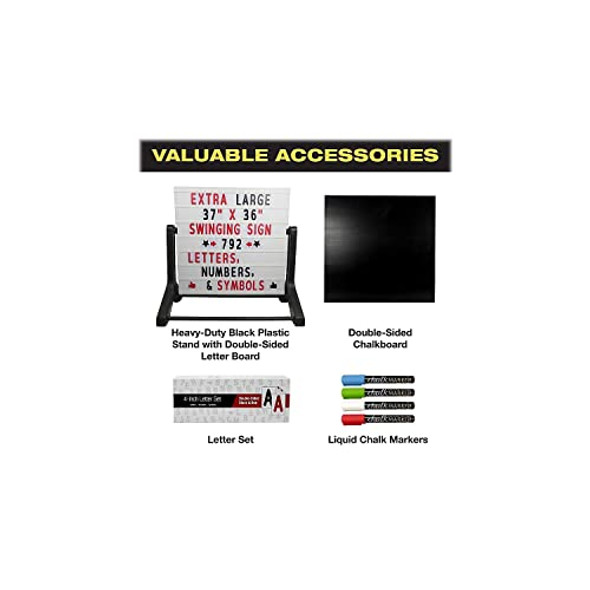 EXCELLO GLOBAL PRODUCTS SWINGING CHANGABLE MESSAGE SIDEWALK SIGN - WHITE EXCELLO GLOBAL PRODUCTS SWINGING CHANGABLE MESSAGE SIDEWALK SIGN - WHITE