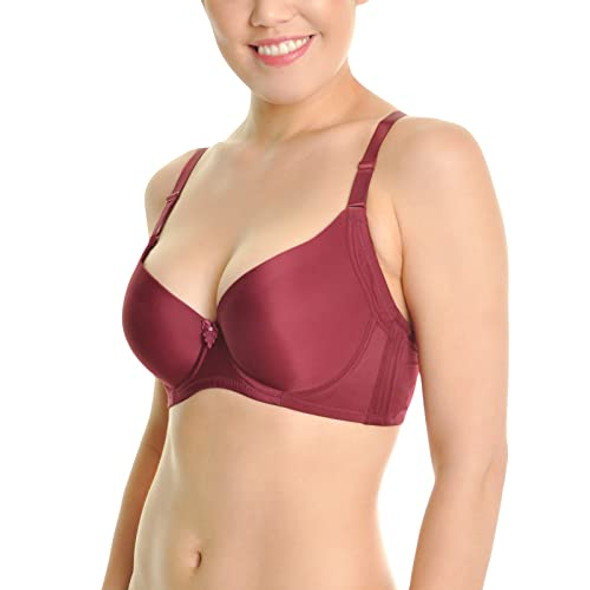 ANGELINA WOMEN'S WIRED PADDED T-SHIRT BRAS ASSORTED COLORS 6 PACK 38C MULTI New