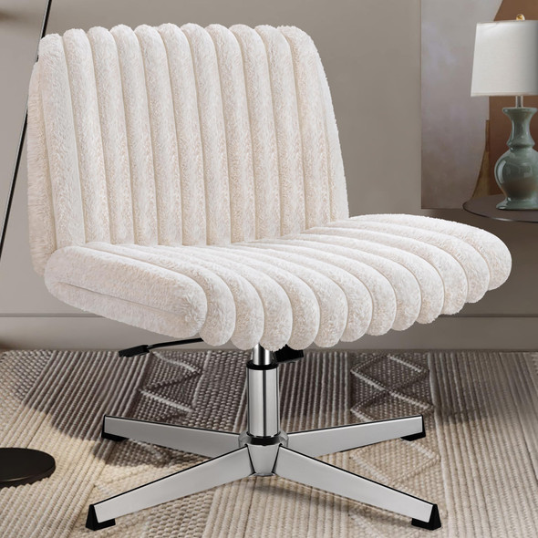 BRICK ATTIC CRISS CROSS CHAIR ARMLESS OFFICE CHAIR FOR HOME & BEDROOM - BEIGE