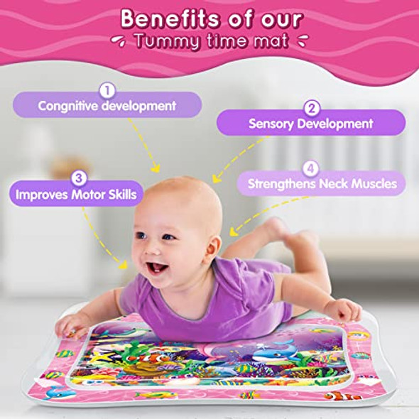 INFINNO TUMMY TIME WATER MAT FOR BABIES SENSORY DEVELOPMENT - PINK