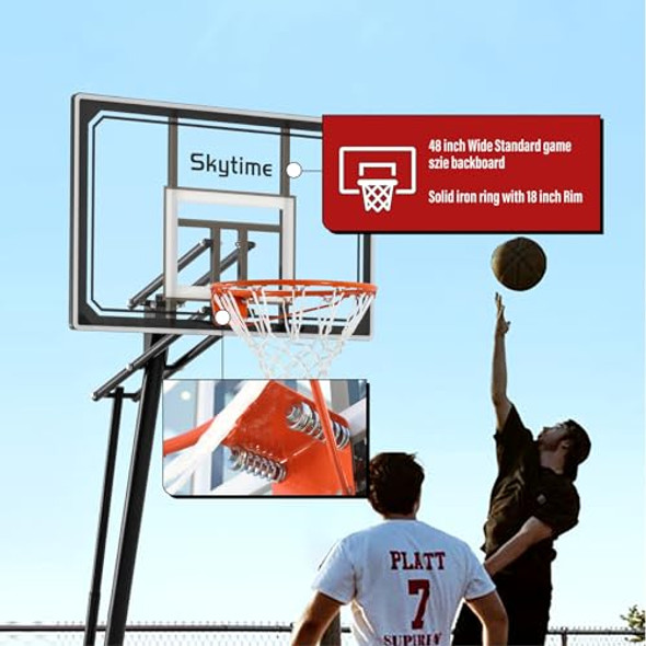 SKYTIME BASKETBALL HOOP 44" BACKBOARD PORTABLE BASKETBALL HOOP OUTDOOR BLUE