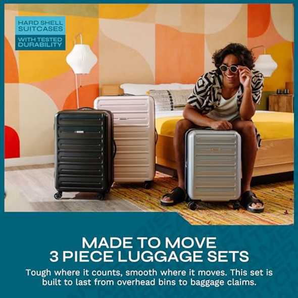 AMERICAN TOURISTER WESTRIDGE HARDSHELL LUGGAGE SET 3 PIECE MORNING LIGHT PINK New