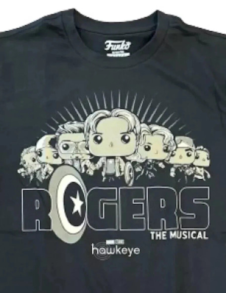 FUNKO MARVEL COLLECTOR CORPS HAWKEYE - STEVE ROGERS T-SHIRT - XL - BLACK