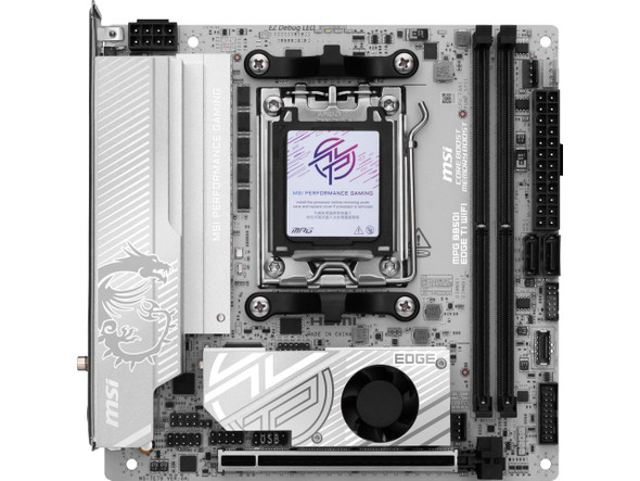 MSI MPG B850I EDGE TI WIFI White Motherboard, ITX - Supports AMD Ryzen 9000 /