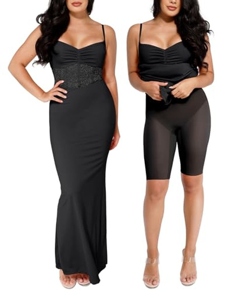 POPILUSH SHAPER DRESS LACE FORMAL MAXI DRESSES BUILT IN SHAPEWEAR CORSET - XL