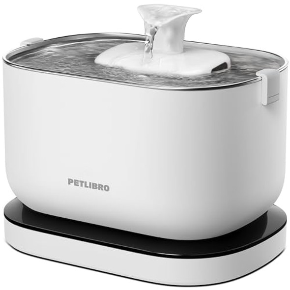 PETLIBRO CAT WATER FOUNTAIN CORDLESS PET WATER FOUNTAIN BATTERY OPERATED WHITE
