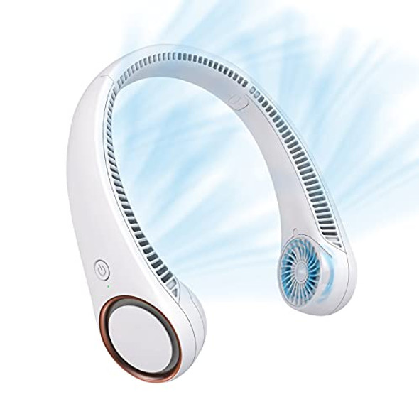 CIVPOWER Neck Fan Portable Personal Neck Cooling Rechargeable Headphone - WHITE