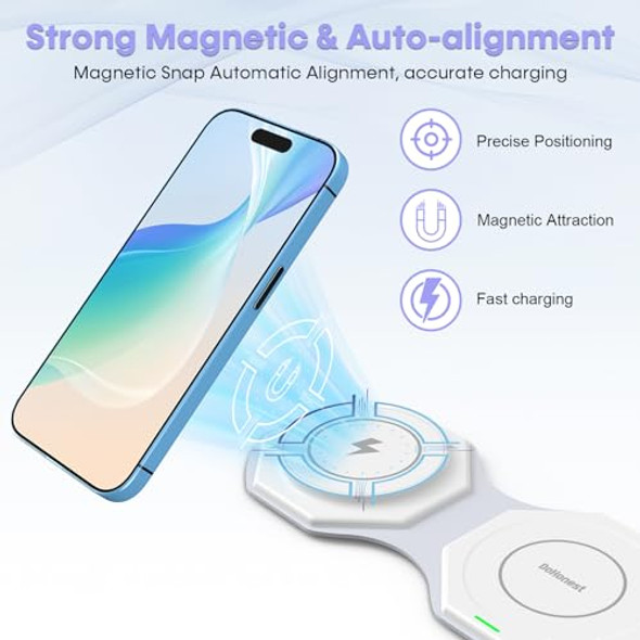 DOHONEST 3-in-1 TRAVEL WIRELESS CHARGER FOLDABLE MAGNETIC CHARGER PAD - WHITE DOHONEST 3-in-1 TRAVEL WIRELESS CHARGER FOLDABLE MAGNETIC CHARGER PAD - WHITE