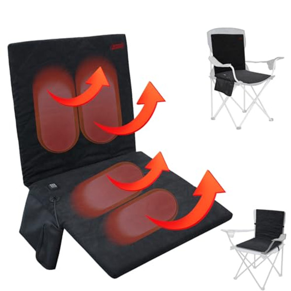 ORGONITE HEATED CUSHION CAMPING CHAIR PORTABLE HEATED SEAT CUSHION - BLACK