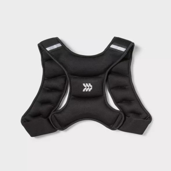 ALL IN MOTION WEIGHTED VEST 8LB - TOTAL BODY WORKOUT, RECYCLED MATERIAL - BLACK