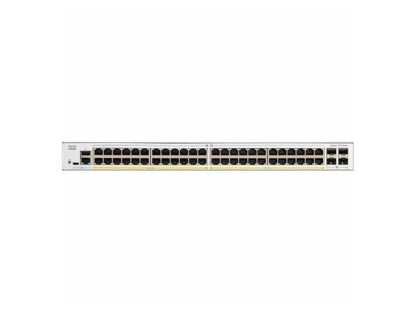 Cisco Catalyst 1200-48P-4G Smart Switch, 48 Port GE, PoE, 4x1GE SFP, Limited