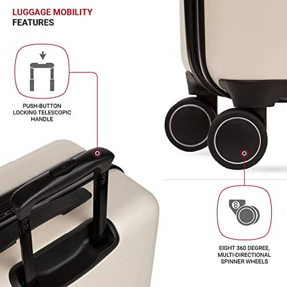 SWISSGEAR 8020 ECLIPSE HARDSIDE LUGGAGE SPINNER WHEELS CHECKED-MEDIUM 24-INCH New
