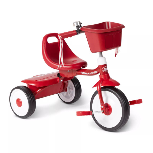RADIO FLYER FOLD 2 GO TRIKE BUCKET STEEL FRAME PLASTIC PEDALS AGES 1.5-3 - RED New