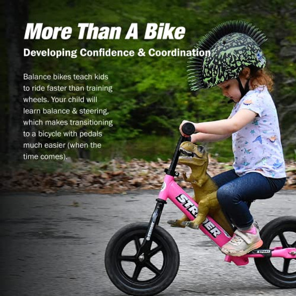 STRIDER 12” SPORT BIKE NO PEDAL BALANCE BICYCLE 1 TO 4 YEARS SAFETY PAD - PINK New