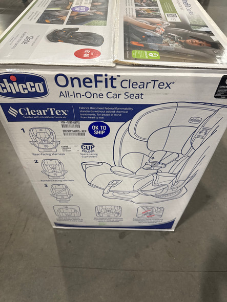 CHICCO ONEFIT CLEARTEX ALL-IN-ONE CAR SEAT, REAR-FACING SEAT, SLATE/GREY New