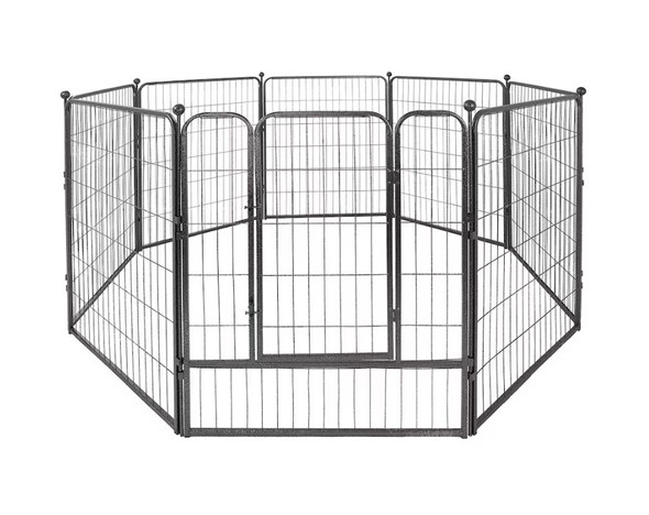 CAPHAUS 40-INCH HEIGHT FOLDABLE HEAVY-DUTY PET PLAYPEN DOOR SET OF 8 - BLACK