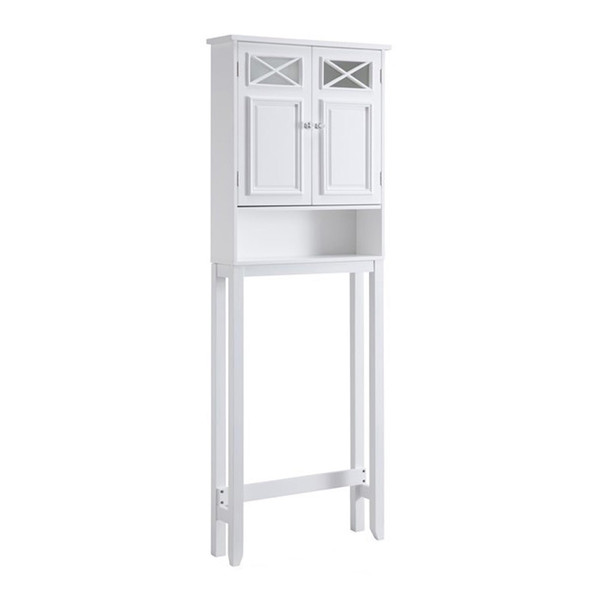 TEAMSON HOME DAWSON BATHROOM 2-DOOR ETAGERE SPACE SAVER CABINET - WHITE