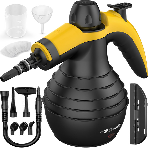 STEAMIFY PRESSURIZED HANDHELD STEAM CLEANER POWERFUL HOME USE - BLACK&YELLOW