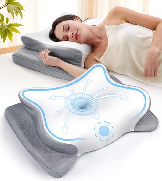 EKIFT EASE NOW CERVICAL NECK PILLOW FOR PAIN RELIEF - GRAY