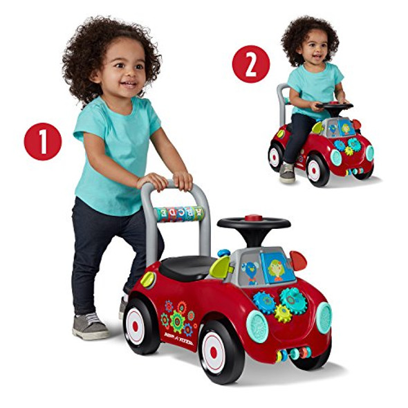 RADIO FLYER TODDLER CAR RIDE ON TODDLER TOYS FOR AGES 1-3 BABY TOYS - RED