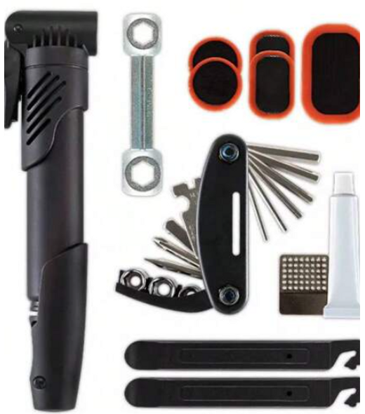SCHWINN DELUXE BIKE REPLAIR KIT 12 PIECES PLUS CARRING BAG - BLACK