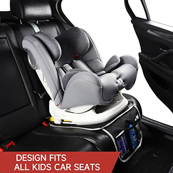 TAPHA CAR SEAT PROTECTOR FOR CHILD CAR SEAT, NON-SLIP WATERPROOF - BLACK