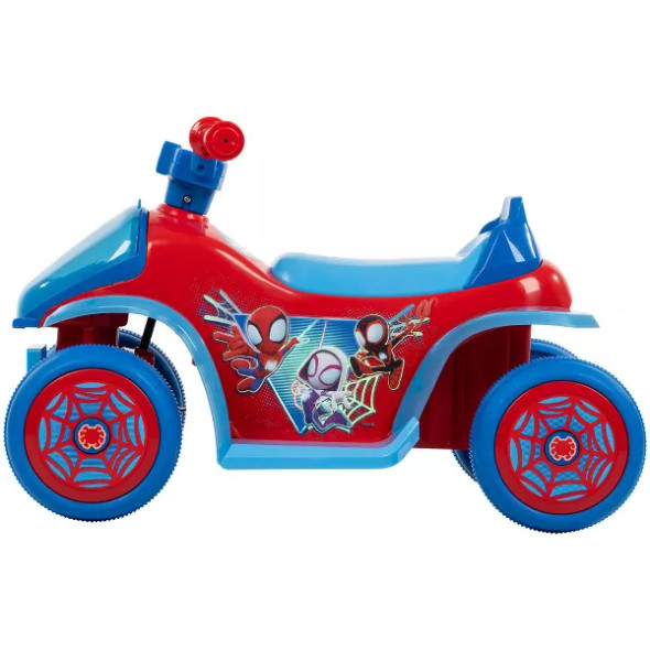 HUFFY SPIDEY HIS AMAZING FRIENDS BATTERY RIDE-ON QUAD 6V AGE 1.5+ - BLUE/RED