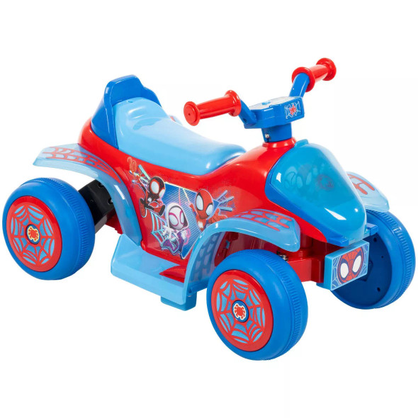 HUFFY SPIDEY HIS AMAZING FRIENDS BATTERY RIDE-ON QUAD 6V AGE 1.5+ - BLUE/RED New