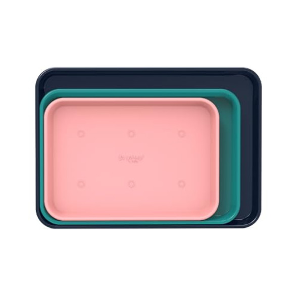 SO YUMMY BY BELLA 3 PIECE COOKIE PAN SET BAKEWARE RECTANGULAR TRAYS MULTICOLOR New