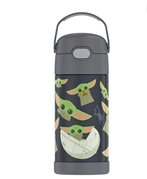 THERMOS FUNTAINER WATER BOTTLE WITH STRAW - 12 OUNCE KIDS MANDALORIAN