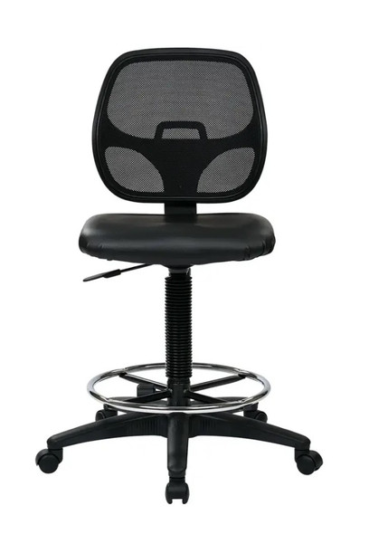 WORKSMART - DC SERIES VINYL DRAFTING CHAIR - BLACK