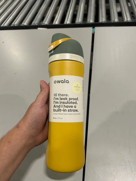 OWALA 24OZ STAINLESS STEEL FREE SIP WATTER BOTTLE YELLOW - YELLOW/FIRST PLACE