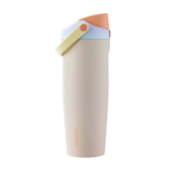 OWALA 30OZ FREESIP SWAY STAINLESS STEEL WATER BOTTLE, ORANGE LID - SANDY SHORES