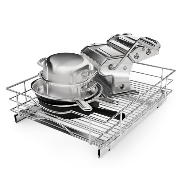 HOME ZONE LIVING PULL OUT KITCHEN CABINET ORGANIZER SLIDE OUT DRAWER - CHROME HOME ZONE LIVING PULL OUT KITCHEN CABINET ORGANIZER SLIDE OUT DRAWER - CHROME