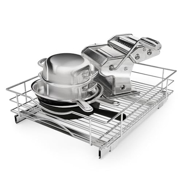 HOME ZONE LIVING PULL OUT KITCHEN CABINET ORGANIZER SLIDE OUT DRAWER - CHROME HOME ZONE LIVING PULL OUT KITCHEN CABINET ORGANIZER SLIDE OUT DRAWER - CHROME