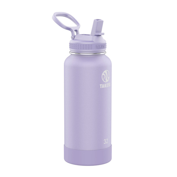 Takeya Actives Insulated Stainless Steel Water Bottle, 32 Ounce, Lavender Field New