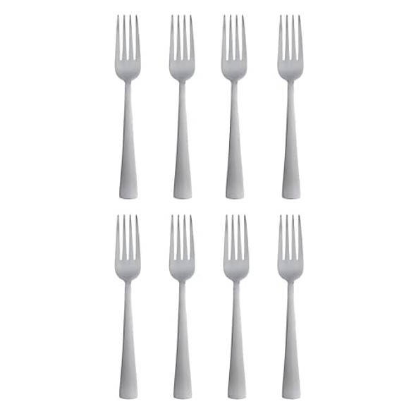ONEIDA ZINC EVERYDAY FLATWARE DINNER FORKS SET OF 8, 18/0 STAINLESS STEEL SILVER New