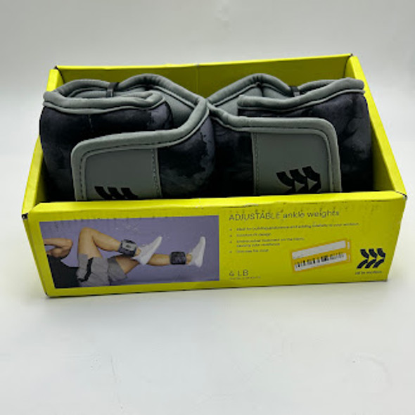 ALL IN MOTION ANKLE WEIGHTS, 4 LBS EACH - BLACK/GRAY New ALL IN MOTION ANKLE WEIGHTS, 4 LBS EACH - BLACK/GRAY New