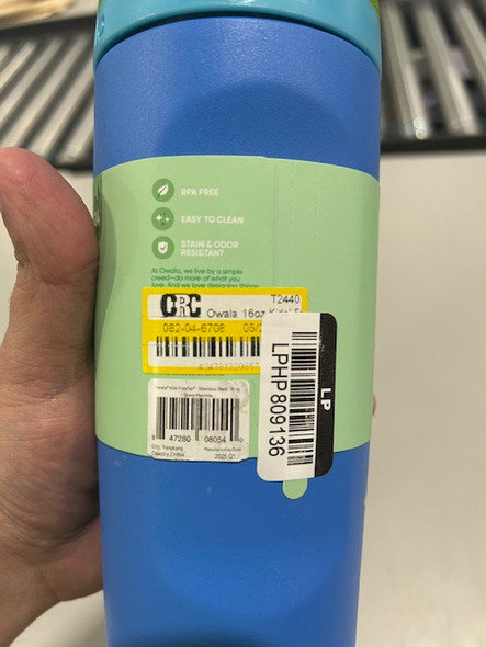 OWALA 16OZ KIDS FREE SIP STAINLESS STEEL WATER BOTTLE - BLUE MACHINE