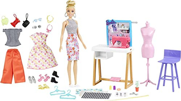 BARBIE FASHION DESIGNER DOLL & 25+ ACCESSORIES, STUDIO PLAYSET - Blonde Doll BARBIE FASHION DESIGNER DOLL & 25+ ACCESSORIES, STUDIO PLAYSET - Blonde Doll