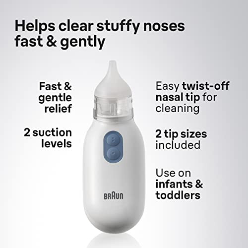 BRAUN ELECTRIC NASAL ASPIRATOR BLOCKED NOSE RELIEF BNA100 - MULTICOLOR New