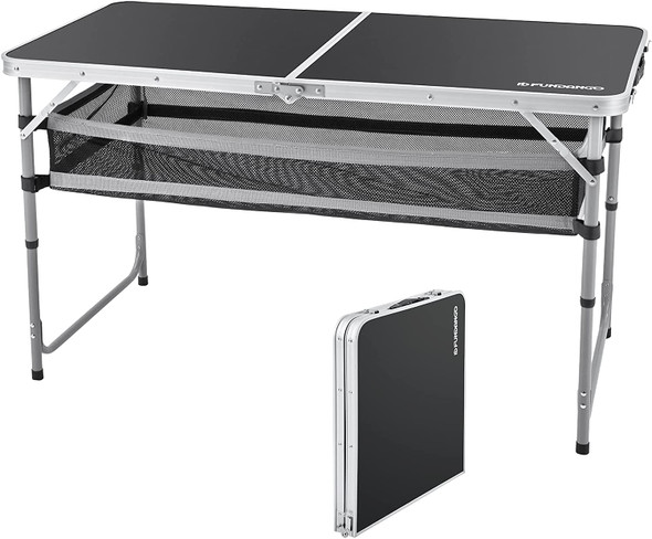 FUNDANGO FOLDING CAMPING TABLE, 4 FT ADJUSTABLE 9C2108 - BLACK
