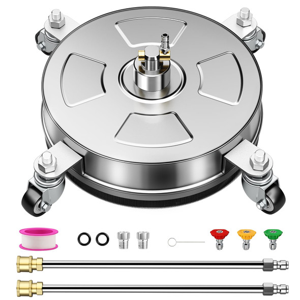 NEZION 14" PRESSURE WASHER SURFACE 4 WHEELS, STAINLESS STEEL HOUSING 4000 PSI