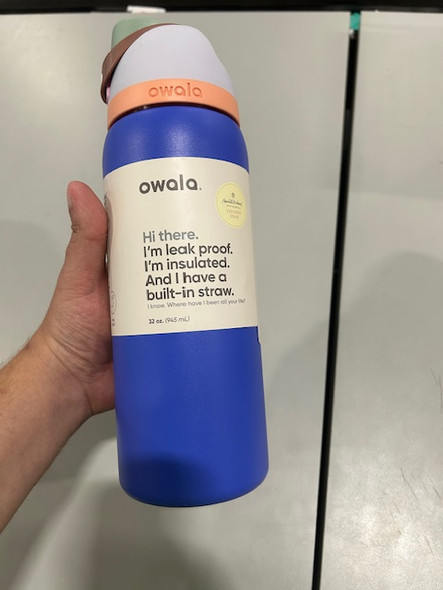 OWALA 32OZ SPECIAL EDITION WATER BOTTLE DARK BLUE A LIGHT GREEN LID TOP - BLUE