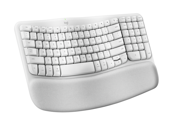 Logitech Wave Keys for Mac, Wireless Ergonomic Keyboard with Cushioned Palm