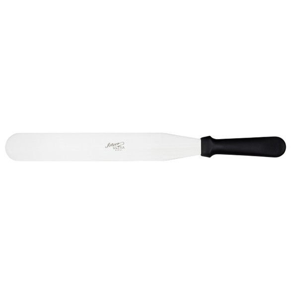 ATECO ULTRA STRAIGHT SPATULA WITH 12" STAINLESS BLADE, DISHWASHER SAFE - BLACK