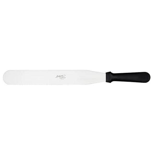 ATECO ULTRA STRAIGHT SPATULA WITH 12" STAINLESS BLADE, DISHWASHER SAFE - BLACK