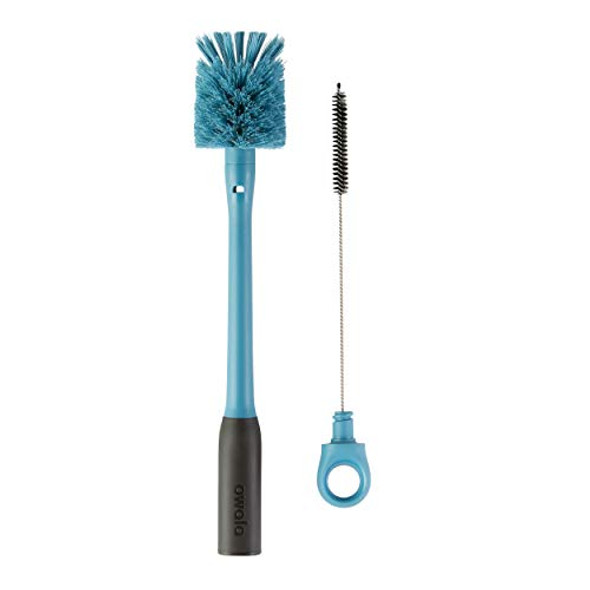 OWALA 2-IN-1 WATER BOTTLE BRUSH CLEANER AND WATER BOTTLE - SMOKEY BLUE New